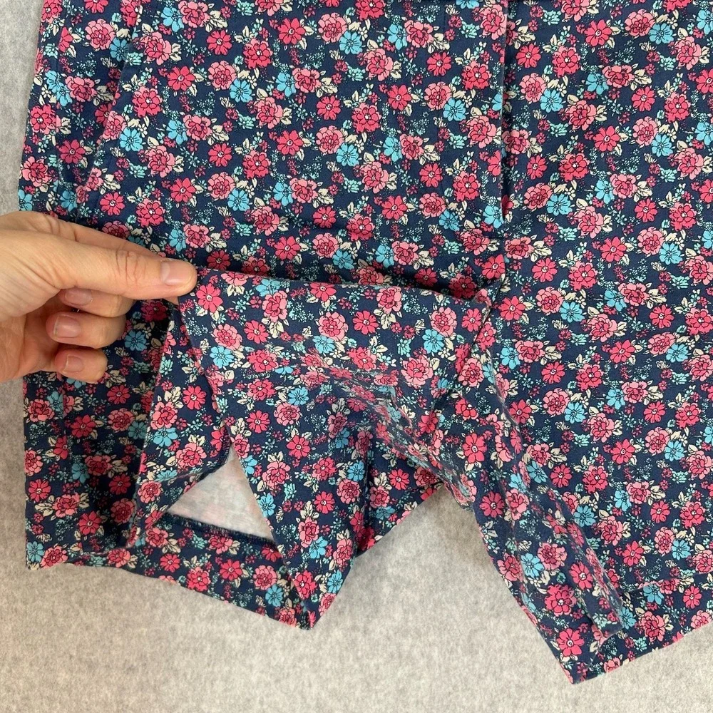 Brooks Brothers Womens Shorts Blue Pink Floral Casual Spring Summer Preppy Sz 8 - Picture 3 of 13